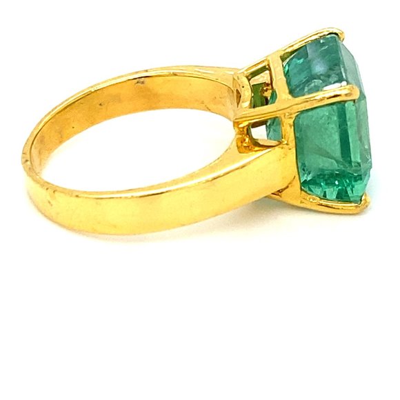GIA Certified Emerald 10.17ct Solid 18K Gold Ring - Picture 3 of 7